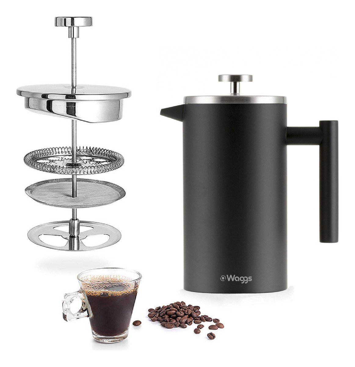 Waggs Prensa Francesa Inox 1L