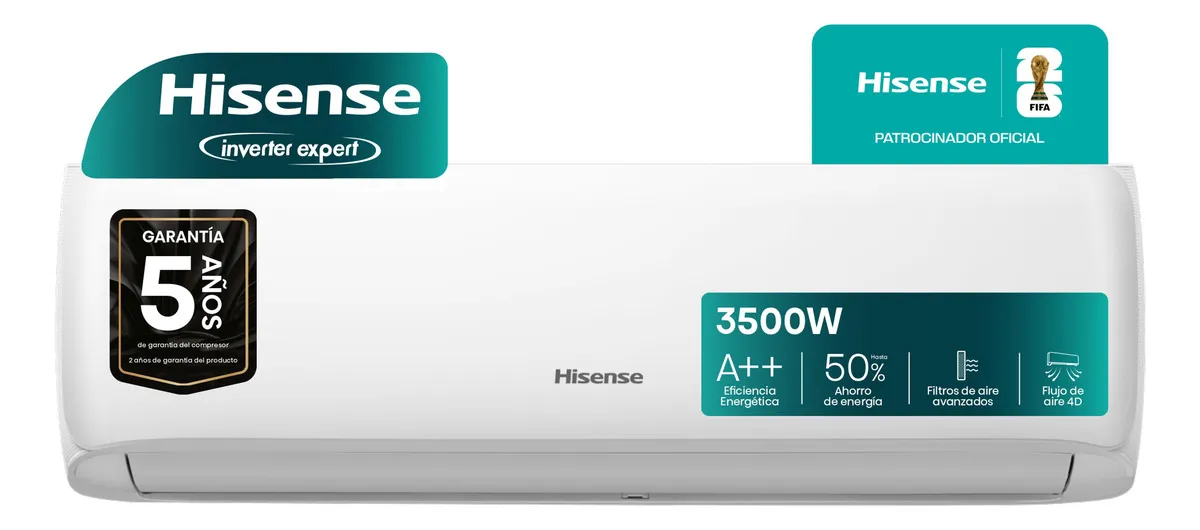 Aire Acondicionado Hisense Inverter White 3500w As12ur4svrcd02n