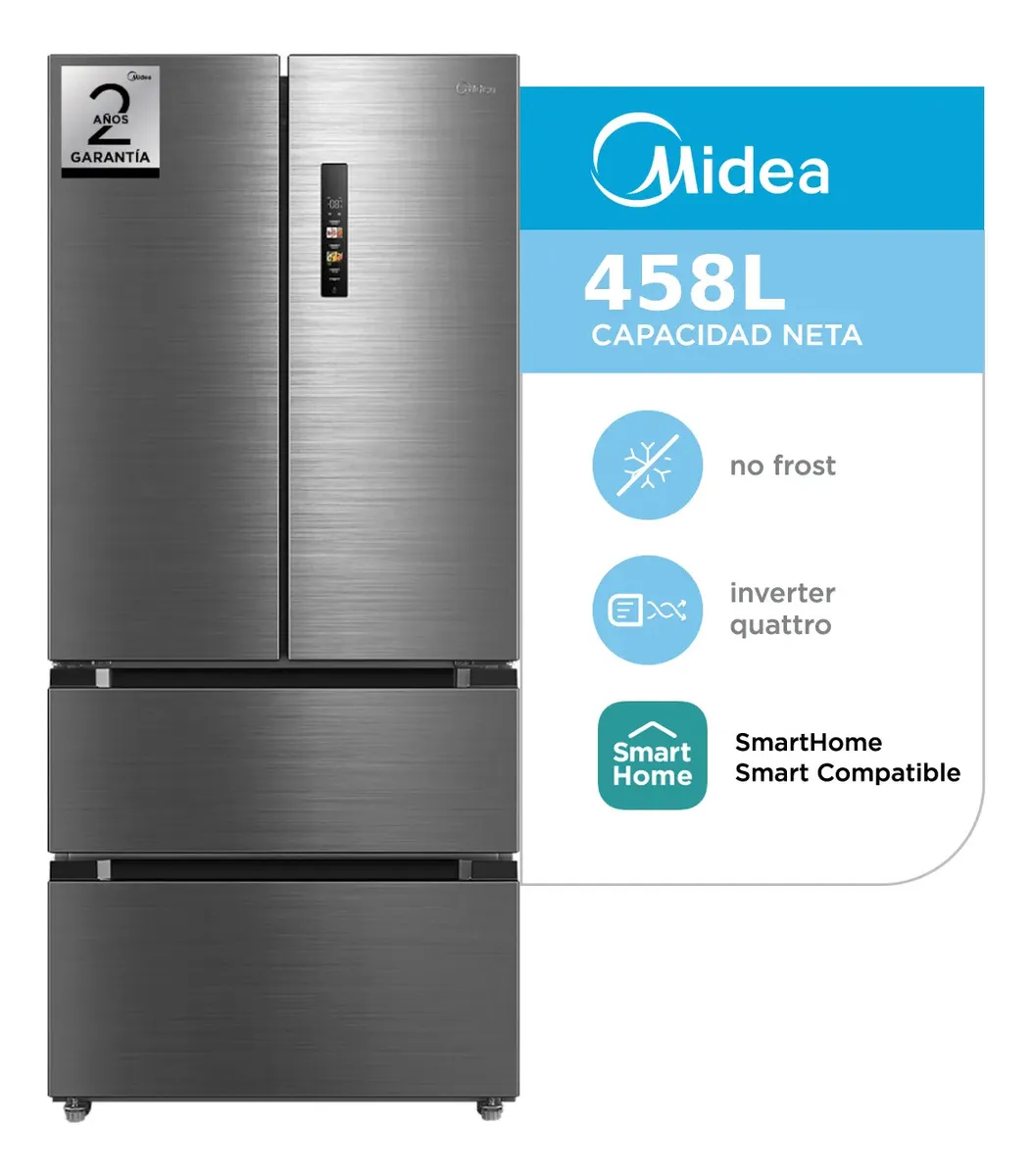 Heladera Inverter Smart No Frost Midea French Door 458Lts