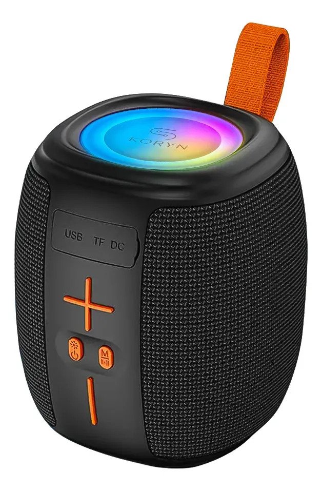Parlante Inalambrico 10w Koryn Bluetooth 1200mah Luces Negro