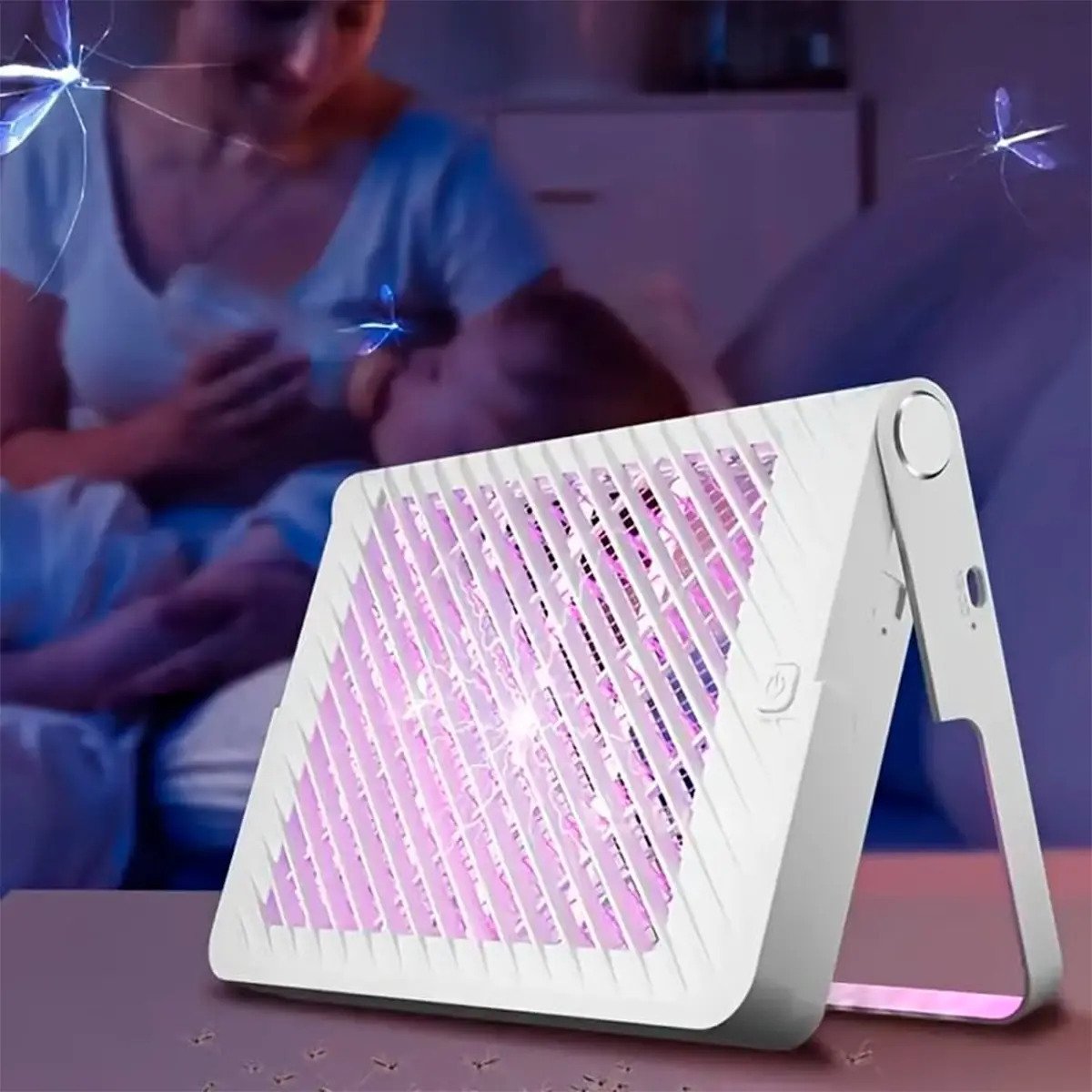 Lampara Mata Mosquitos Renkai Repelente Uv Plegable Con Led Blanco