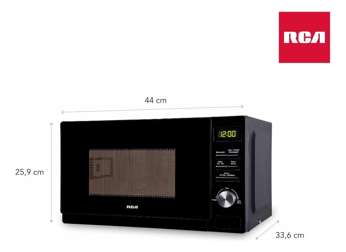 Microondas Rca 20l Digital Negro detalle 1