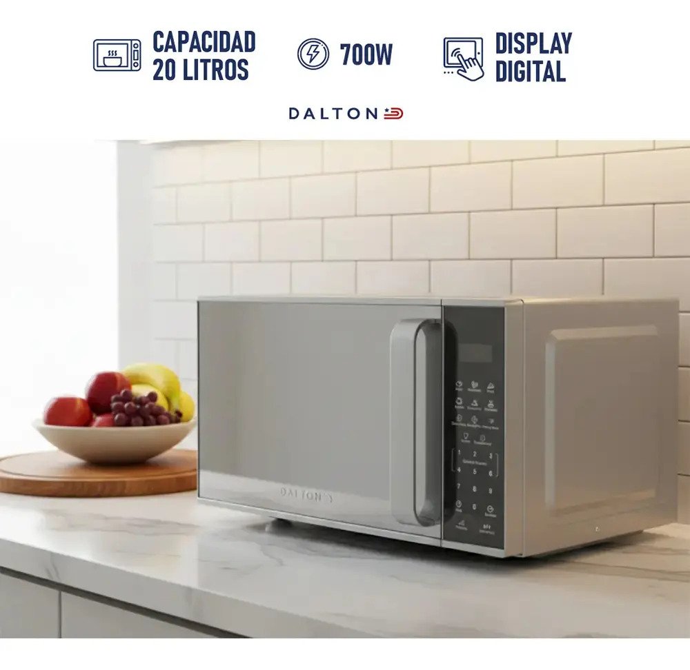 Microondas Dalton Digital 20 Litros 700w Silver Da Md20 Si detalle 3
