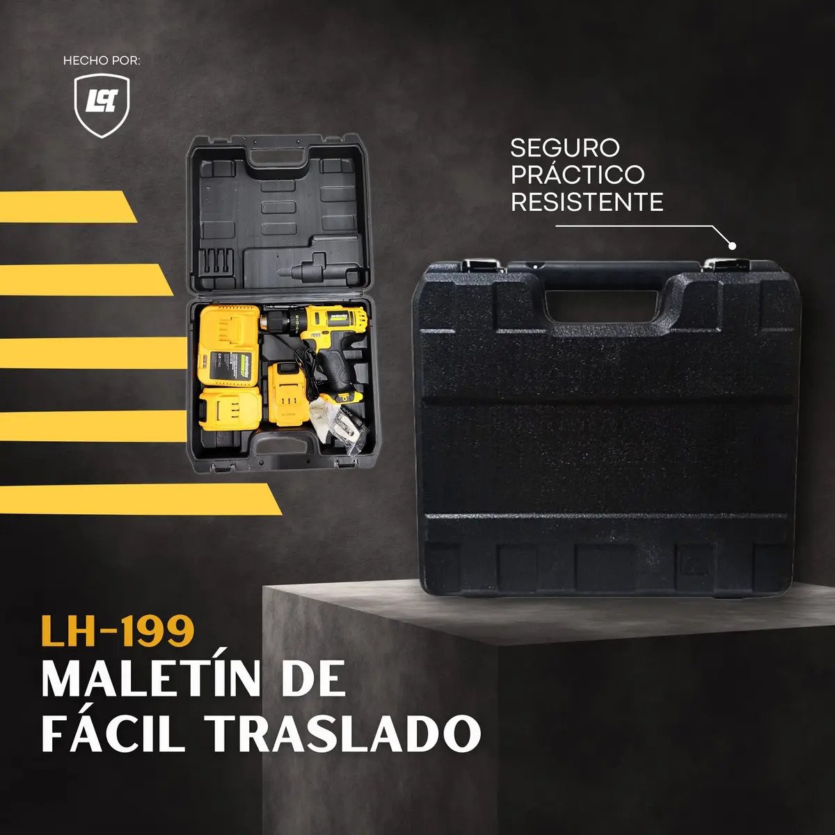 Taladro Atornillador Percutor Gp Garden Plus De Lusqtoff 2 Baterias Inalambrico Mandril 10mm Con Regulador De Torque