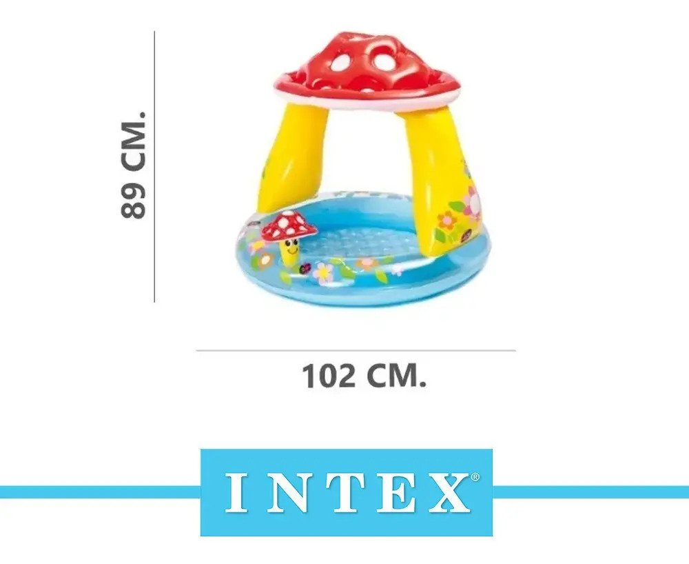 Pileta Redonda Inflable Para Bebe Intex Hongo 102 X 89 Cm Multicolor