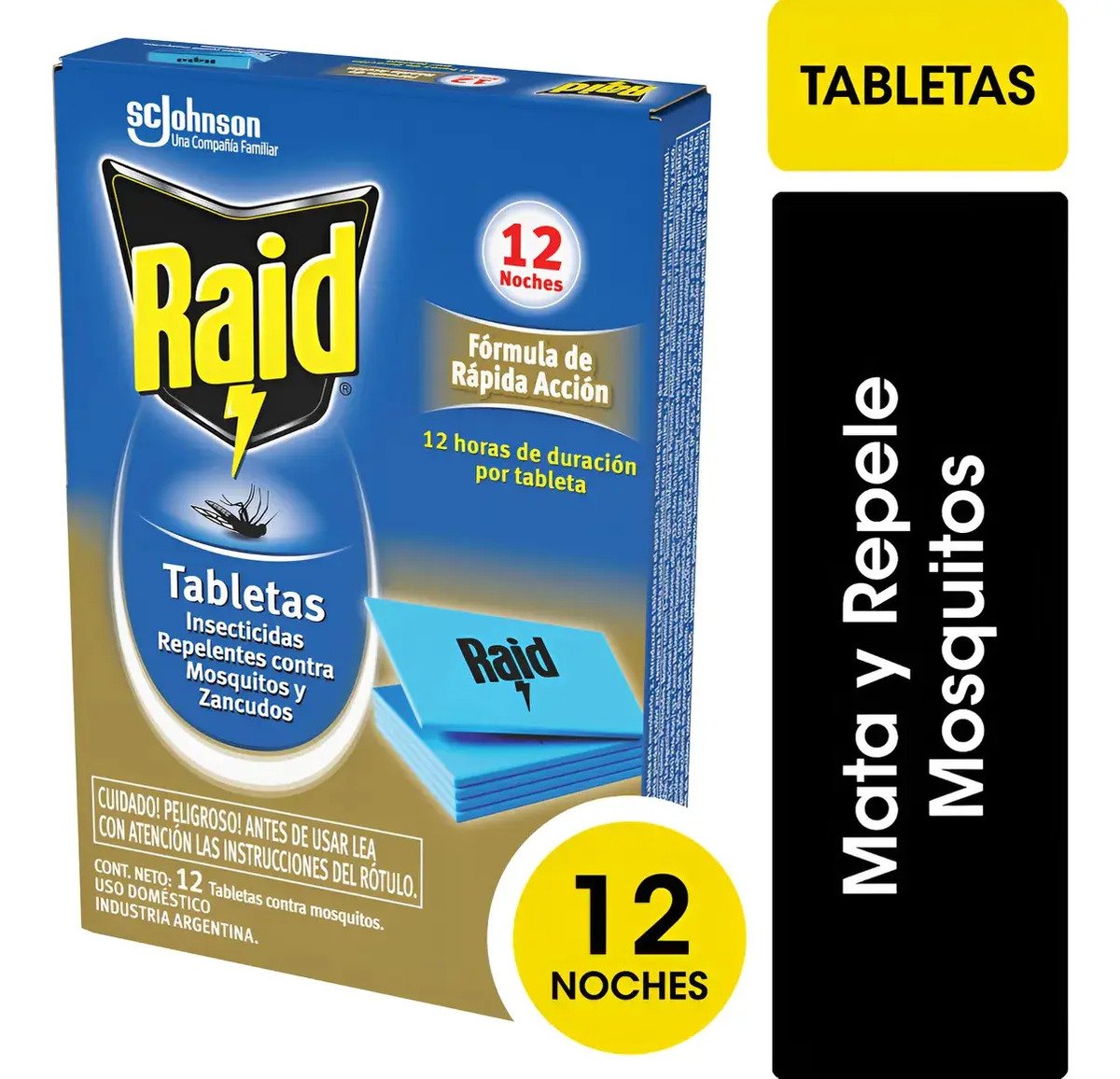 Raid Tabletas Repelente Insecticida Mosquitos 12 Noches