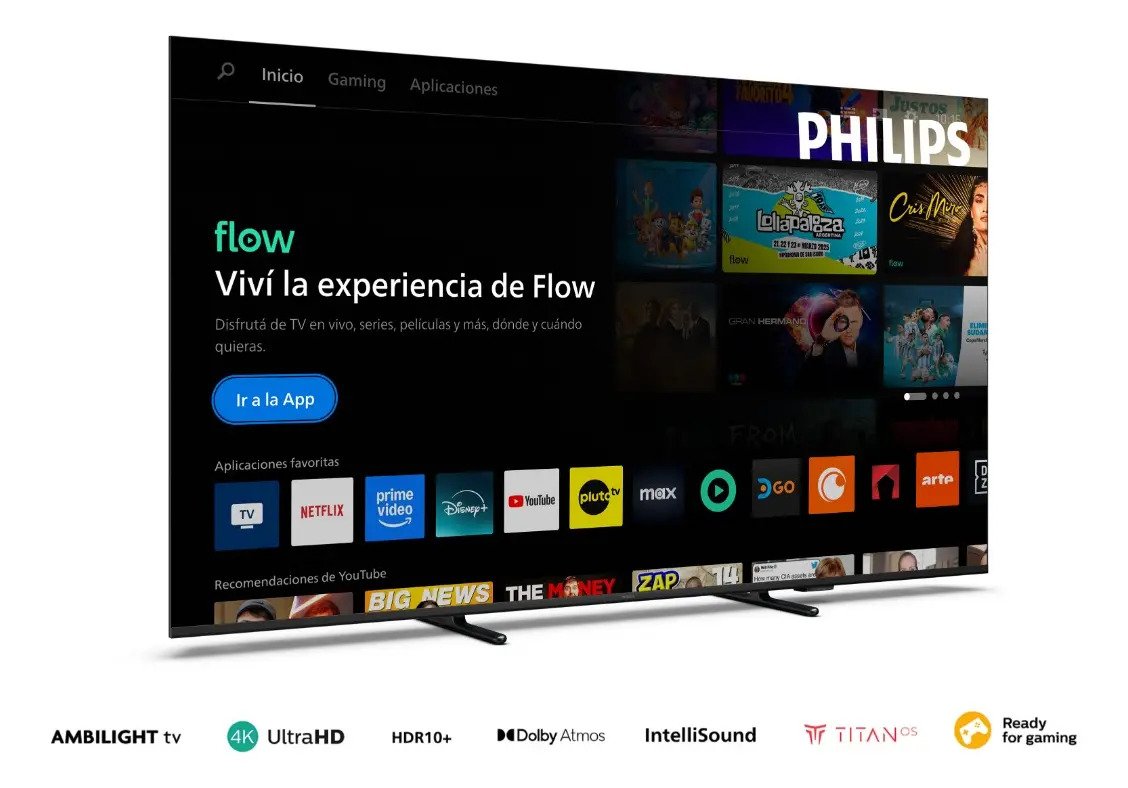 Smart Tv Philips 4k 65 Borderless Ambilight Y Titan Os