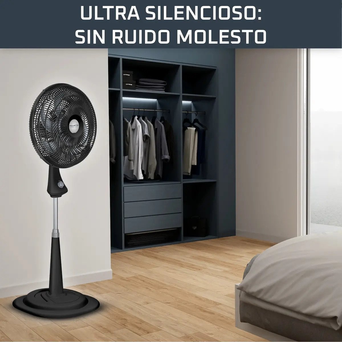 Ventilador Rowenta Silence Force 2 En 1 18 Negro 4572 Cm 50 Plastico 6 Silencioso