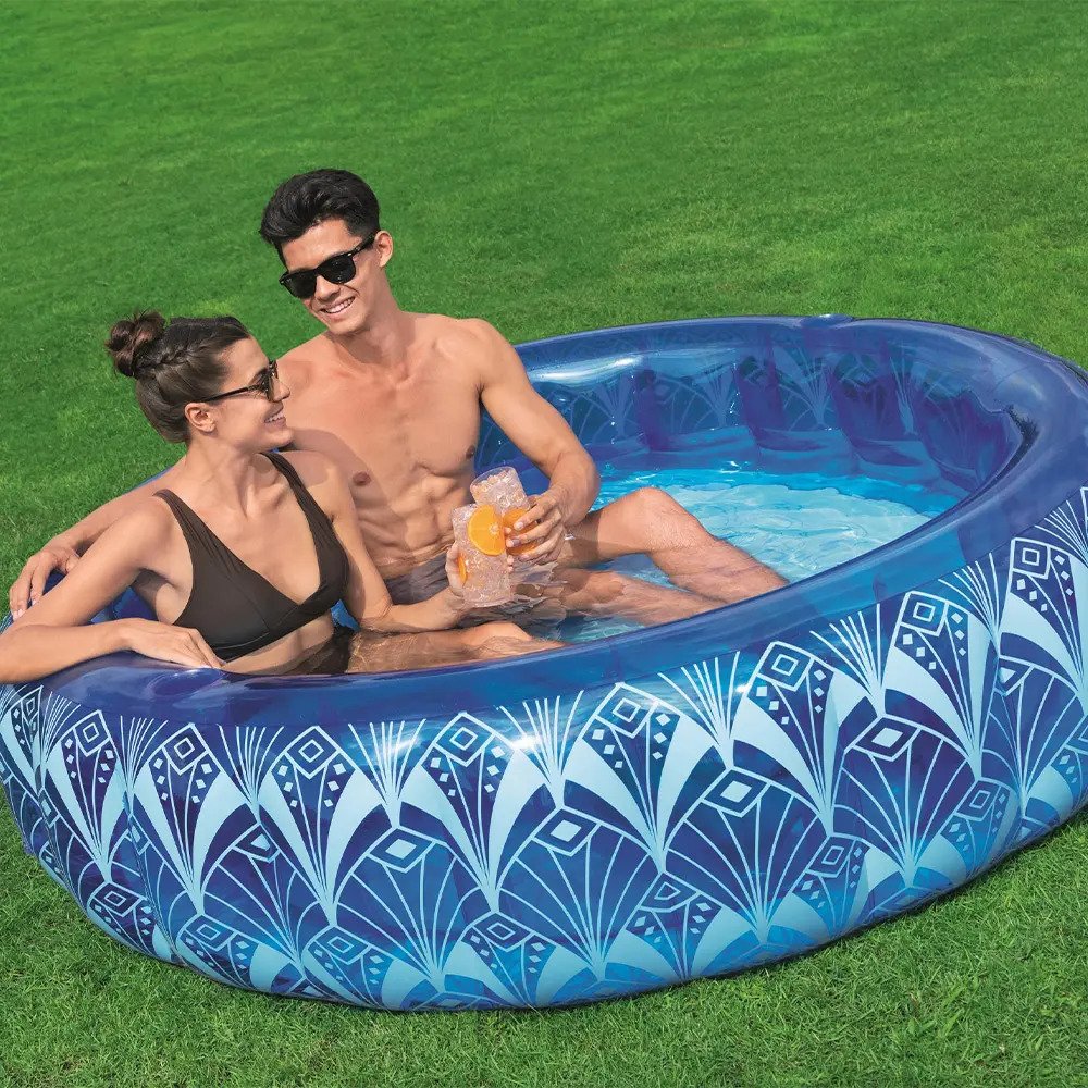 Alberca Inflable Circular Familiar Bestway Bohemian 168 Mts Color Azul