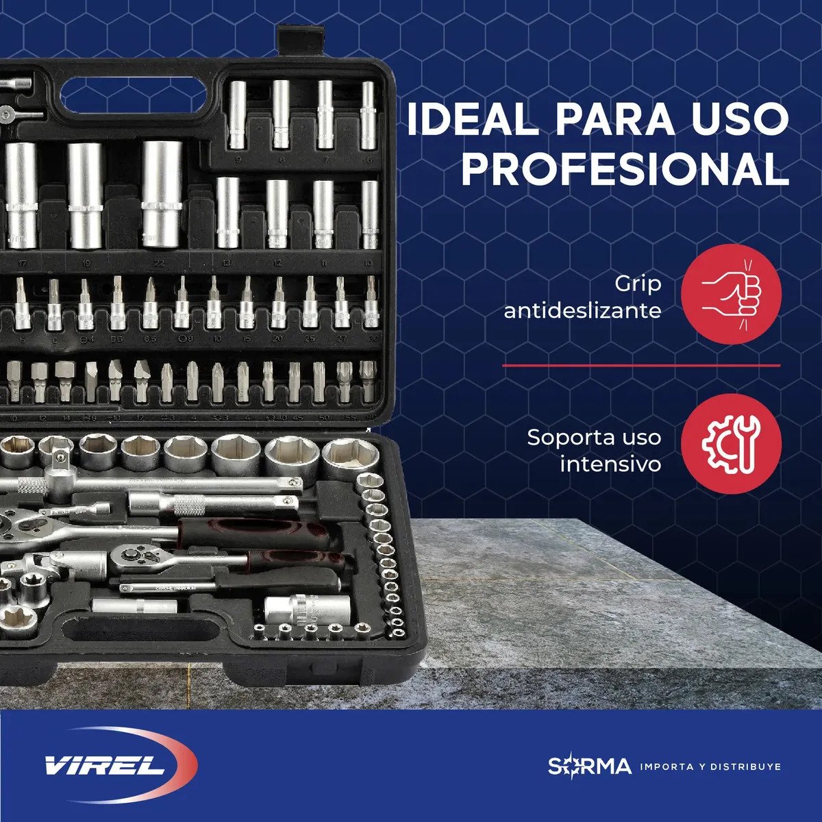 Caja De Herramientas 108 Pzs De Acero Vanadio Premium Plateado
