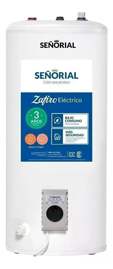 Termotanque Electrico Senorial Zafiro Teszp 95 80 Litros Color Blanco
