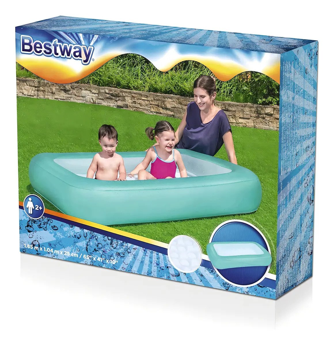 Piscina Inflable Infantil Pileta Para Ninos Rectangular Bestway 51115 102lts
