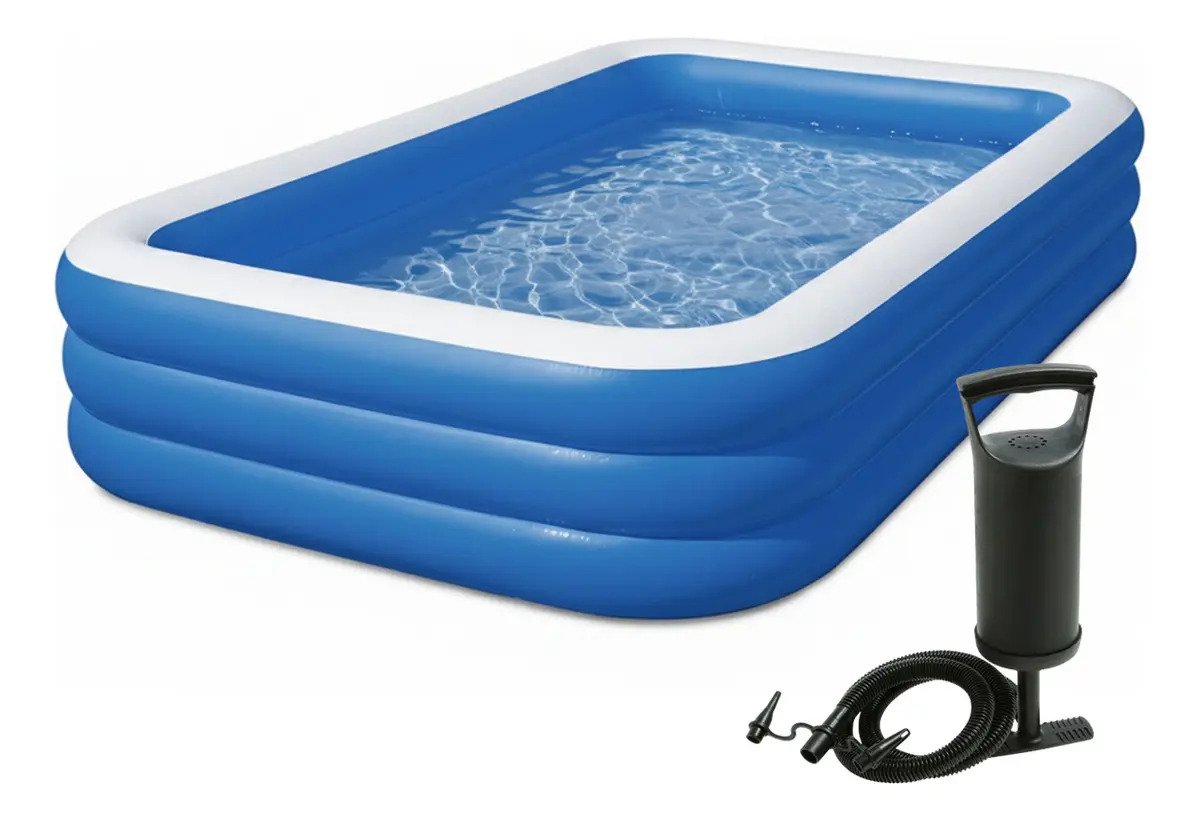 Pileta Piscina Inflable Familiar Infantil Rectangular Reforzada Verano 305 Cm X 175 Cm X 55 Cm 305 Mts 10ft St Smart Tech