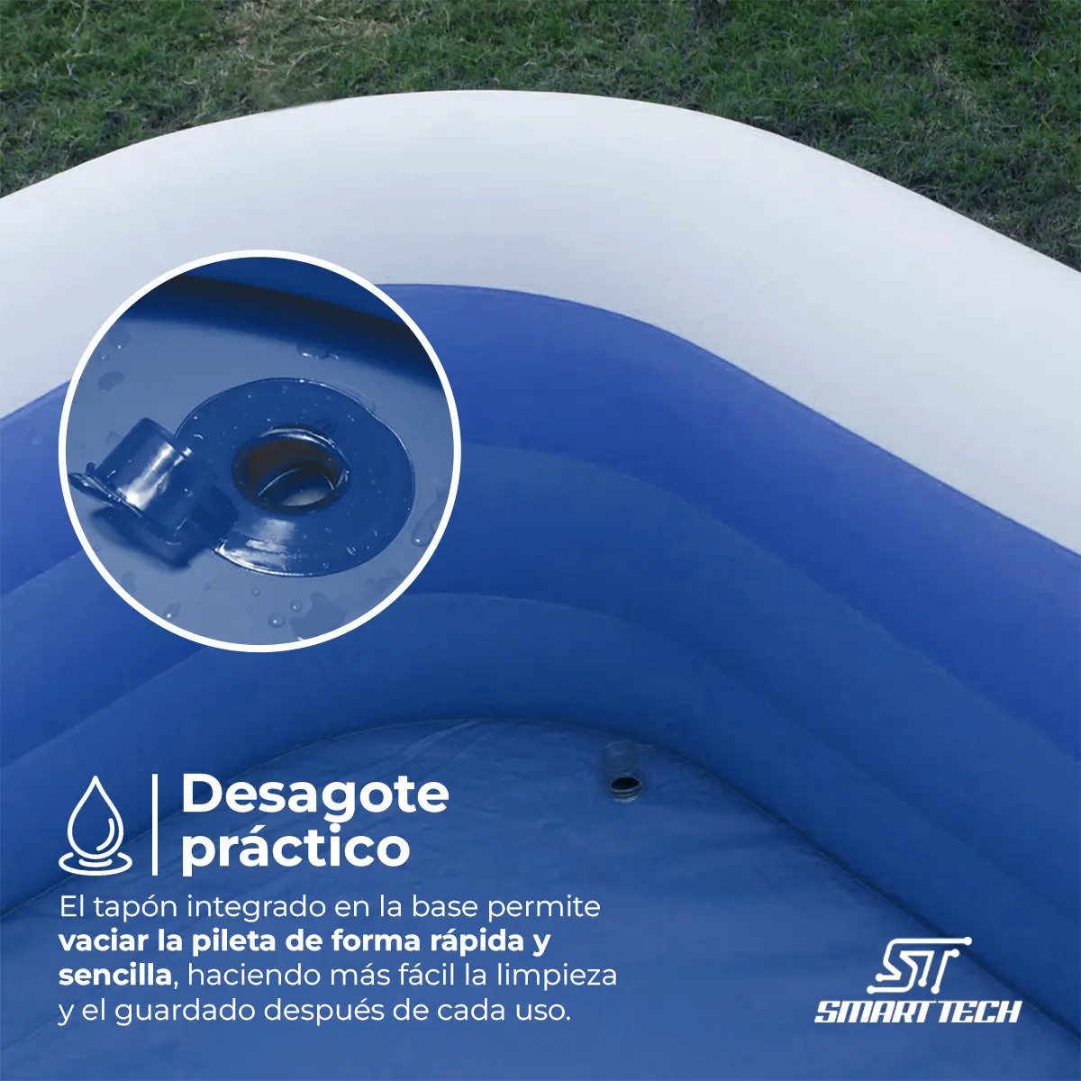 Pileta Piscina Inflable Familiar Infantil Rectangular Reforzada Verano 305 Cm X 175 Cm X 55 Cm 305 Mts 10ft St Smart Tech