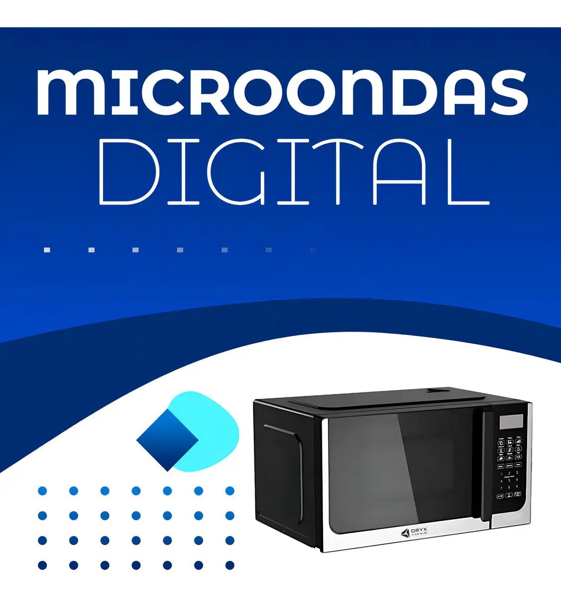 Microondas Digital Oryx De 20 L Para Cocina Color Negro detalle 1