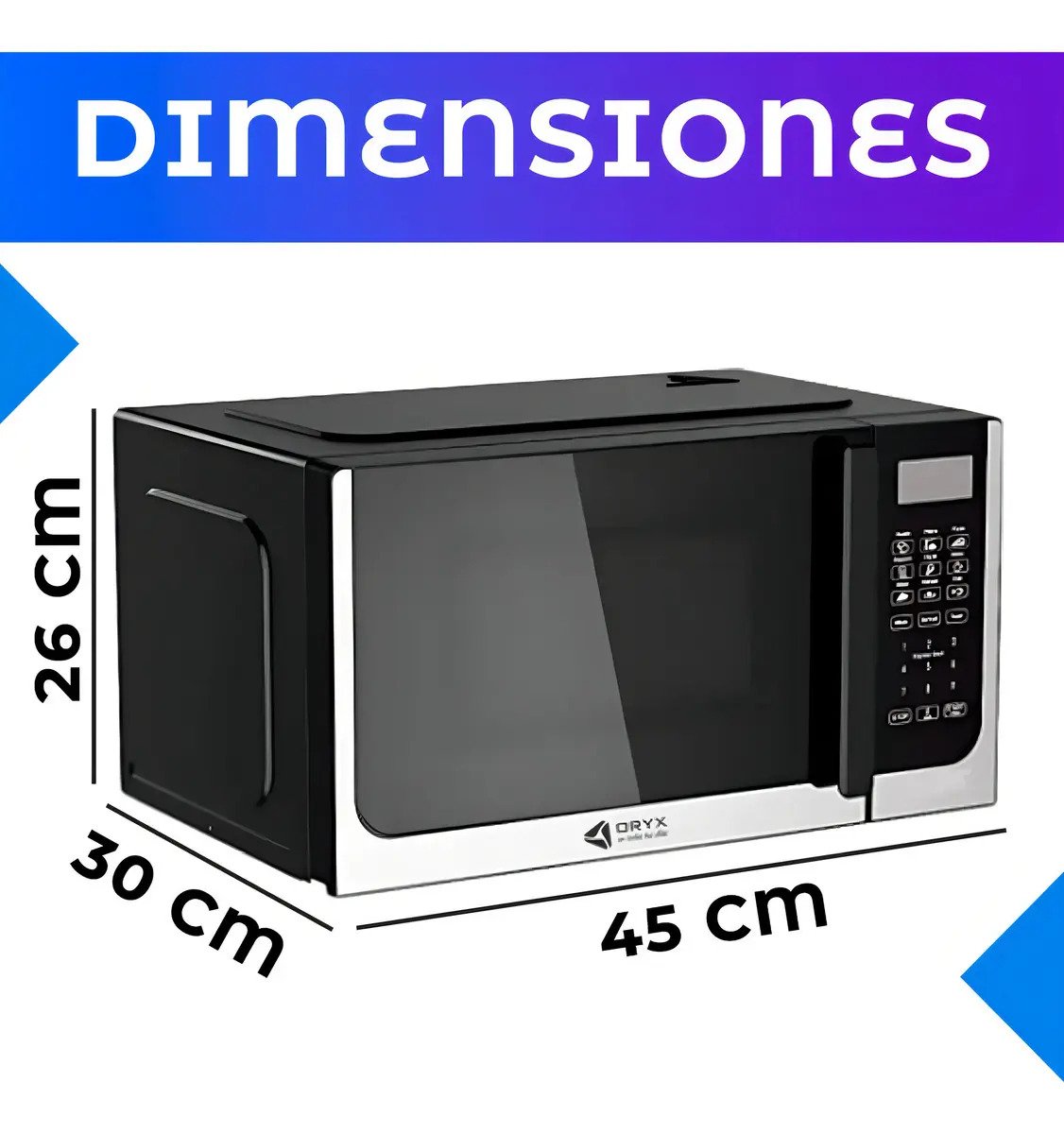 Microondas Digital Oryx De 20 L Para Cocina Color Negro detalle 2