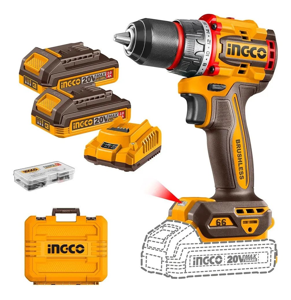 Taladro Ato Bl Cp 2 Bat Y Carg 47 Acce Industrial 13mm20v Amarillo