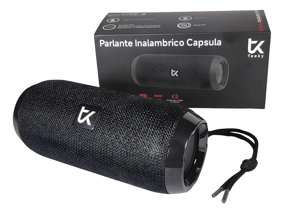 Parlante Bluetooth Portatil Teeky Tg 117 Negro Inalambrico Con Radio Usb