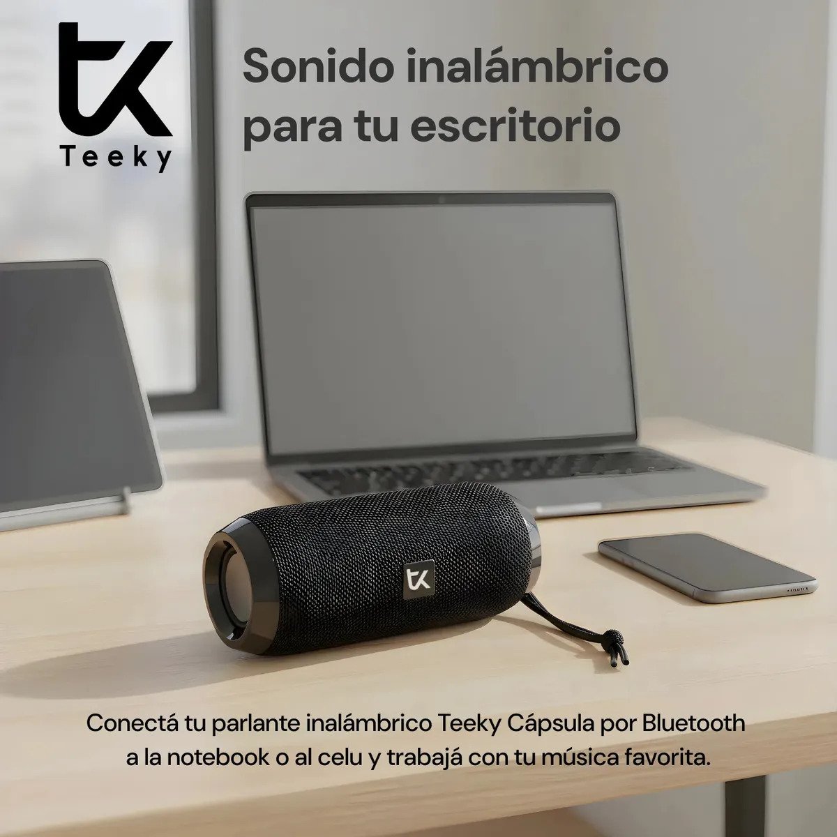Parlante Bluetooth Portatil Teeky Tg 117 Negro Inalambrico Con Radio Usb
