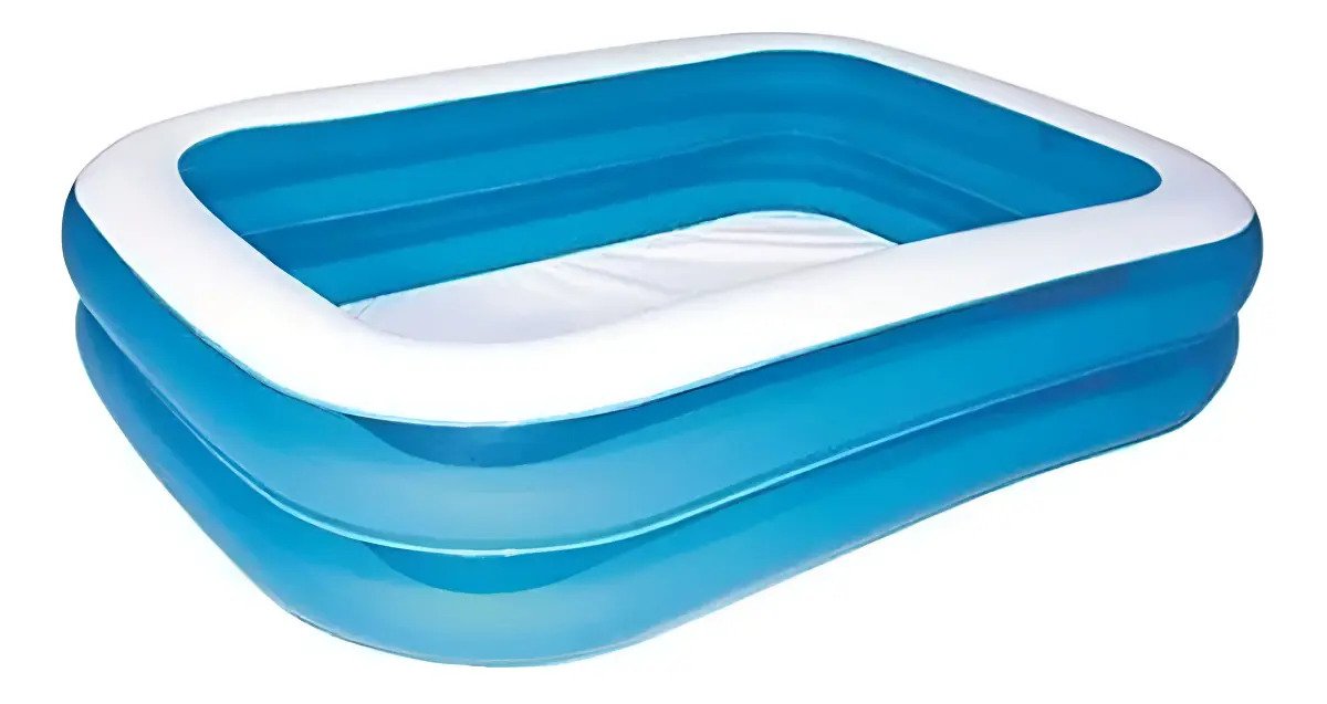 Pileta Rectangular Familiar Importadora Sudamericana 262x175x51cm Celeste