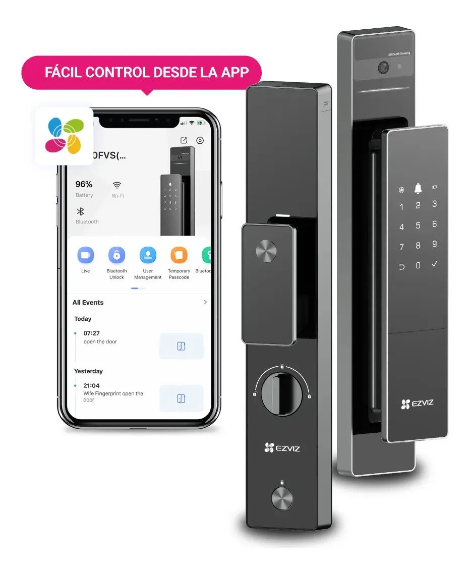 Ezviz Dl50 Cerradura Inteligente Con Reconocimiento Facial Color Gris Grafito