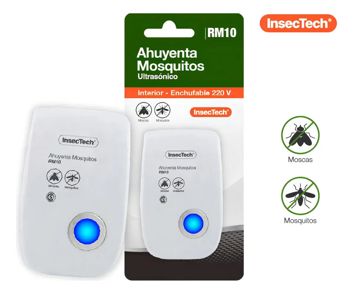Ahuyentador Ultrasonico De Mosquitos Y Moscas Para Interiores Insectech