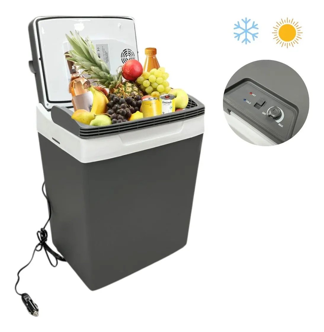 Conservadora Electrica Frio Calor Oregon De 29 L Para Auto 12v Y 24v