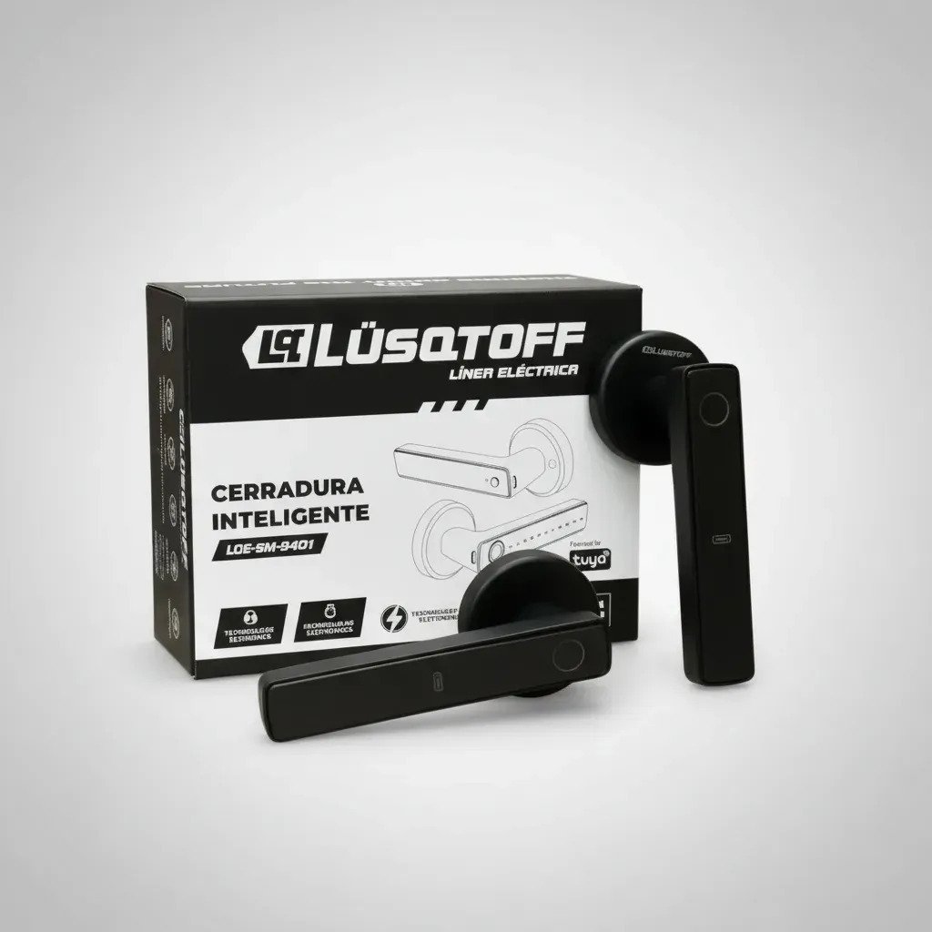 Cerradura Smart Interior Inteligente Con Picaporte Lusqtoff Negro