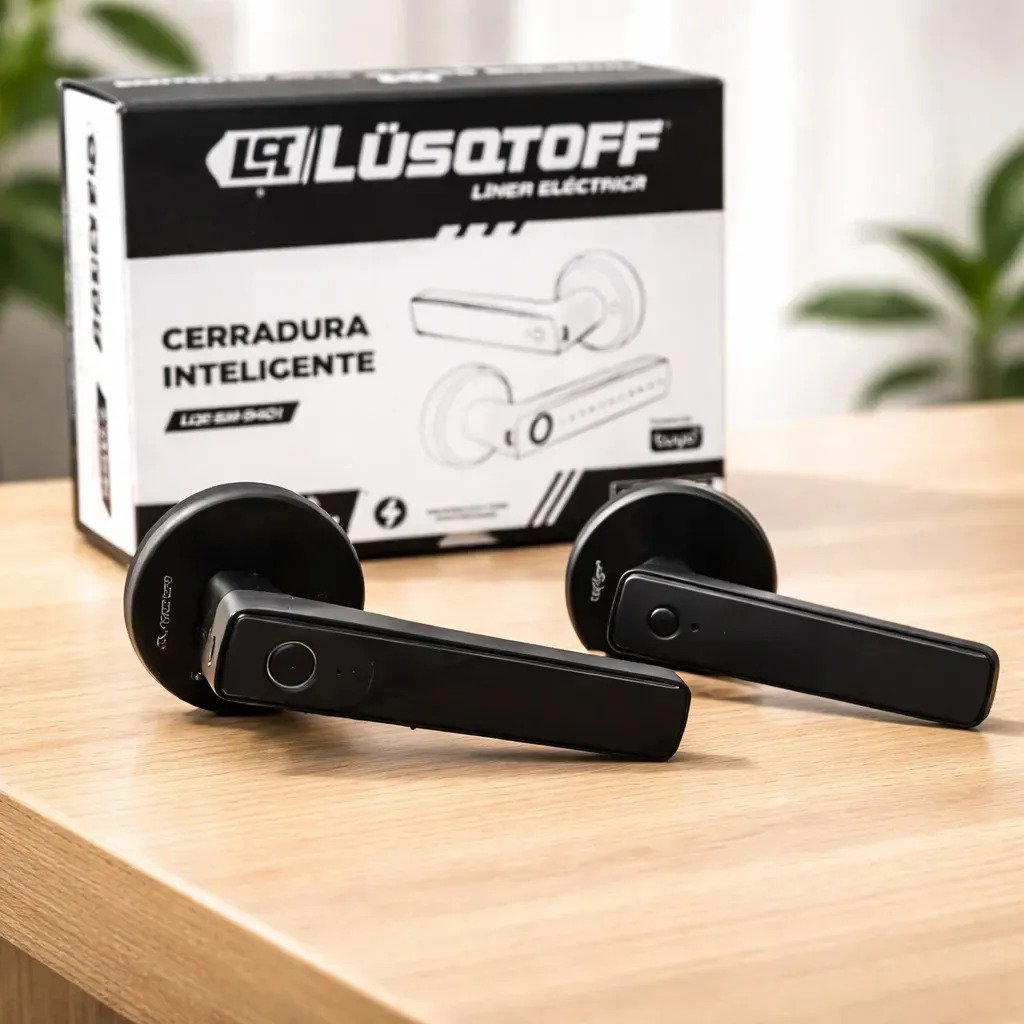 Cerradura Smart Interior Inteligente Con Picaporte Lusqtoff Negro