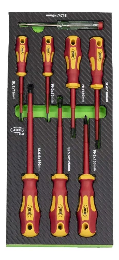 Set Juego 8 Destornilladores Aislados Jbm Profesional