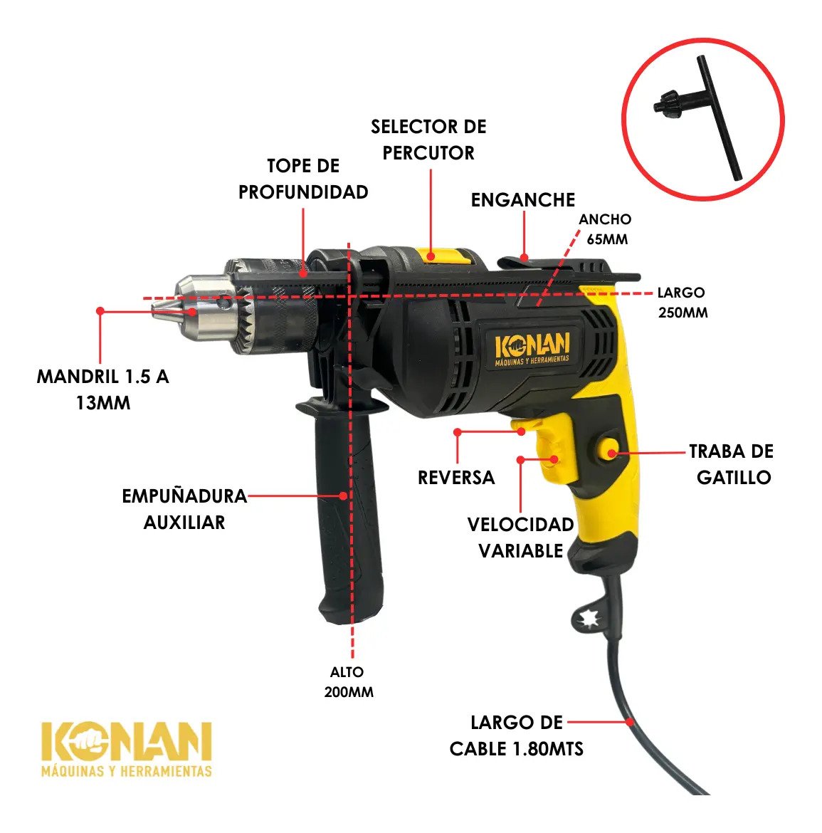 Combo Taladro 750w Y Amoladora Angular 115mm 720w Konan Bricolaje