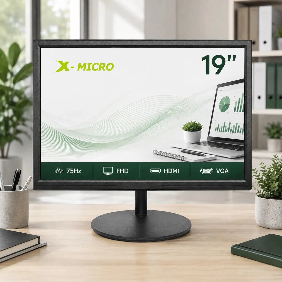 Monitor X Micro Con Pantalla De 19 75hz Resolucion Wxga