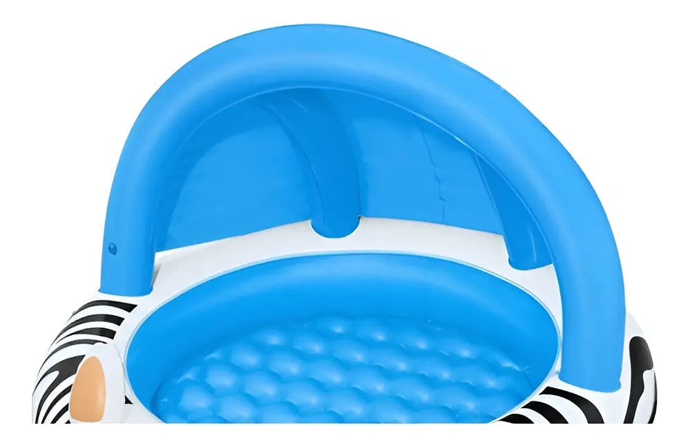Pileta Inflable Safari Para Bebes Con Techo Bestway 52559 Color Celeste