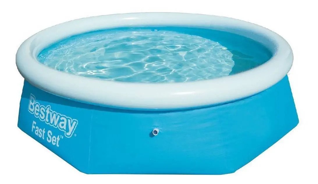 Pileta Inflable Redonda Bestway Fast Set 57266 Liso De 305m X 76cm 3638l Azul Caja