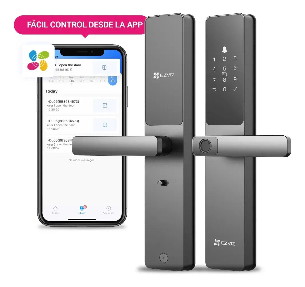 Ezviz Cs Dl05 Cerradura Inteligente Con Huella Dactilar Color Gris
