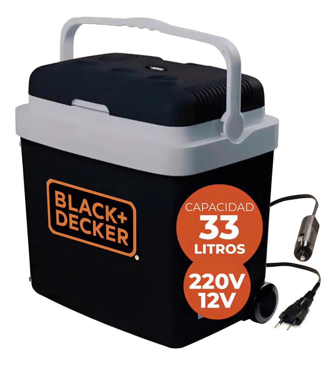 Heladera Conservadora Blackdecker Termoelectrica Portatil 33 Litros Frio Calor 12v 220v Bdc33l Color Negro