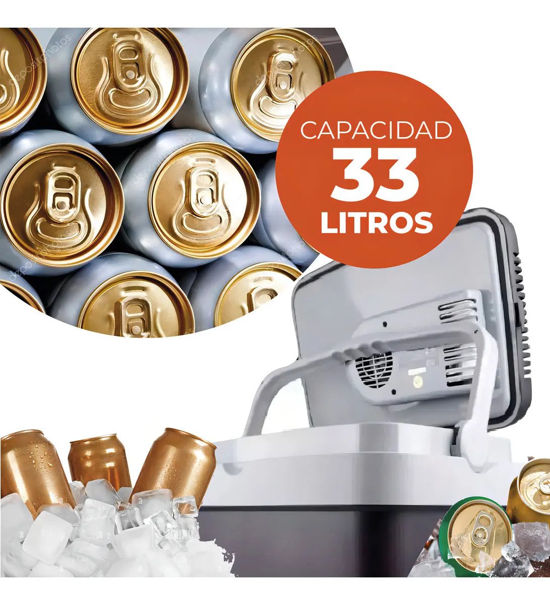 Heladera Conservadora Blackdecker Termoelectrica Portatil 33 Litros Frio Calor 12v 220v Bdc33l Color Negro