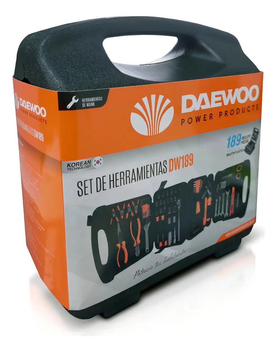 Caja Set Herramientas 189 Pzs Daewoo Llaves Tubos Puntas